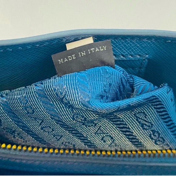 12 Prada Galleria Baltic Blue Saffiano Large Tote - Picture 10 of 11
